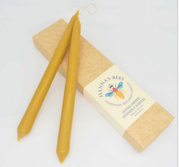 Beeswax Dinner Candles (2) - Hanna's Bees