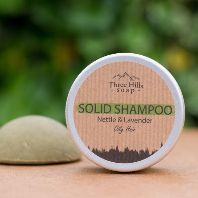 Nettle and Lavender Shampoo Bar with Tin from Three Hills