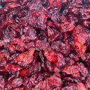 Bulk dried, sweetened cranberries.